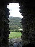 Restormel Castle 23: View through the castle window