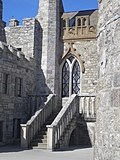 Stone steps to balcony