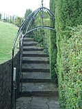 Winding stone stairs in the garden