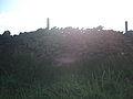 Dry stone wall with sunlight