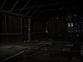 Inside a barn