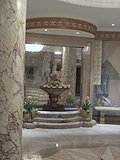 Hotel lobby: marble fountain