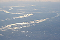Frozen river from the air