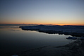 Sunset at the shore in winter 2
