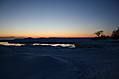 Snowy shore at sunset 2
