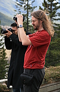 Chris takes a photograph
