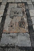Tombstone in the floor