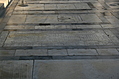 Floor paved with gravestones