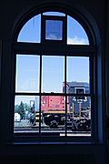 Engine seen through the waiting room window 1