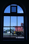 Engine seen through the waiting room window 2