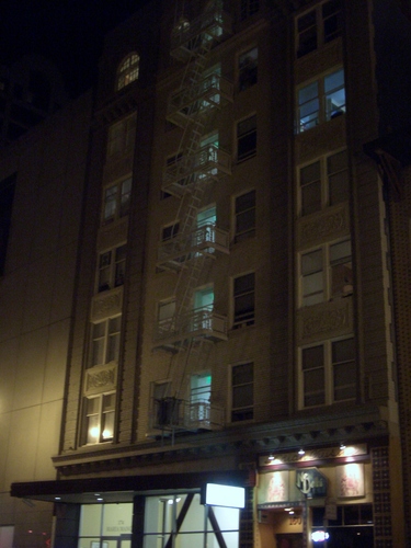 [Picture: Fire Escape at Night]