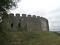 [Picture: Restormel Castle 35: Castle wall from the outside]