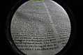[Picture: Closeup words 9: horrid legions of devils (wide-angle fish-eye)]
