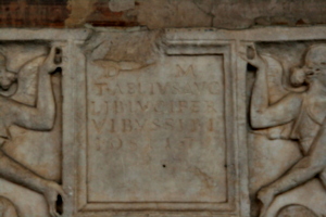 [picture: Second century sarcophagus 3: the inscription]