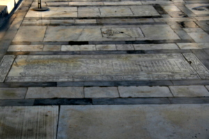 [picture: Floor paved with gravestones]