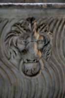 [picture: Stone lion's head with ring 1]