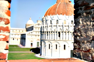 [picture: Baptistry and Cathedral through Embrasure 1]