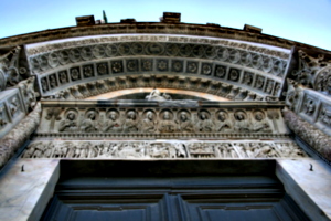 [picture: Carved Baptistry Entrance side-panels]