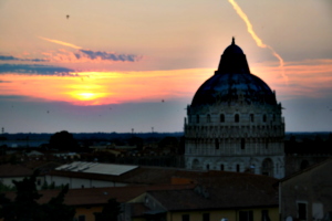 [picture: View from the Hotel Balcony 6: Baptistry and birds]