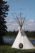 [Picture: Teepee beside the River 1]