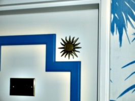 [picture: decal on hotel room door]