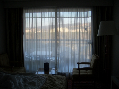 [Picture: View from inside my hotel room]
