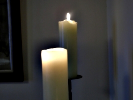 [picture: Two lit candles]