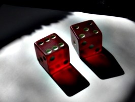 [picture: Two translucent red dice]