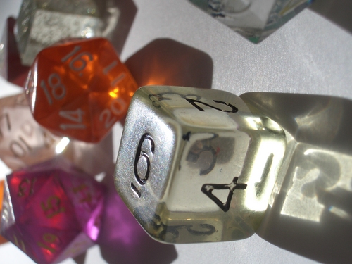 [Picture: coloured plastic gaming dice 3]