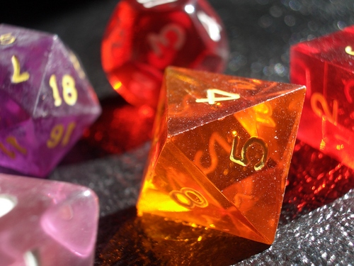 [Picture: coloured gaming dice 3]