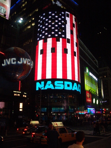 [Picture: Nasdaq (a New York-based Stock Exchange)]