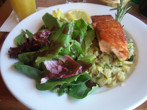 [Picture: Salmon with Salad]