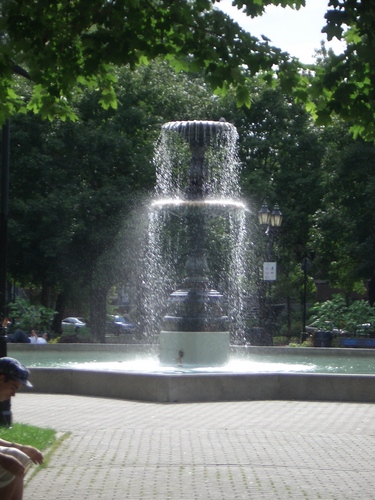 [Picture: Fountain in sunlight]