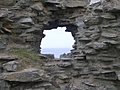 [Picture: Ruins of Tintagel Castle 7: Hole in the castle wall]