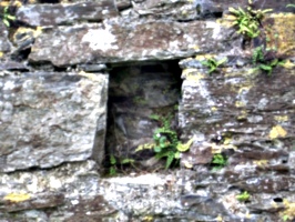[Picture: Restormel Castle 9: Beam-hole in the wall]