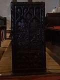 [Picture: Parish Church 13: Carved end of a pew]