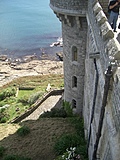 [Picture: Looking down from the castle walls]