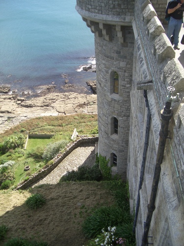 [Picture: Looking down from the castle walls]