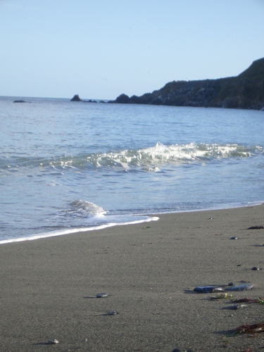 [Picture: Wave on calm beach]