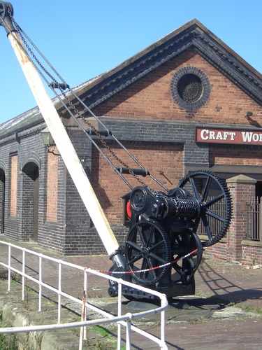 [Picture: Vintage dockyard crane]