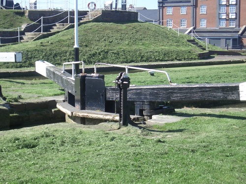 [Picture: Canal lock gates]