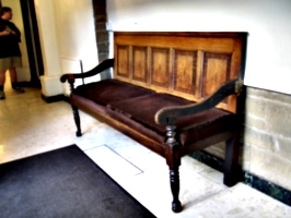 [picture: Church pew bench]