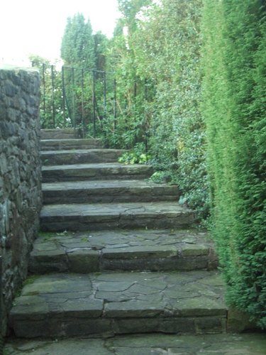 [Picture: Winding stone stairs in the garden 2]