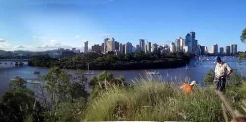 [Picture: Brisbane island on the river]