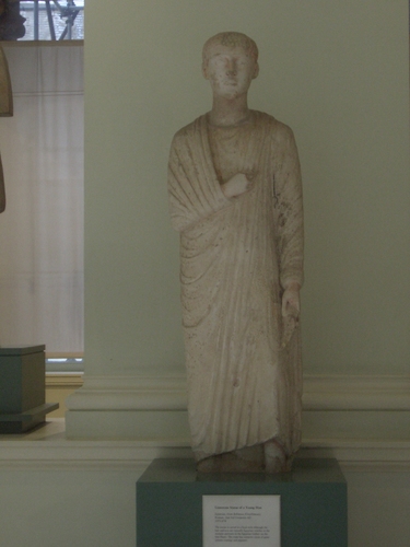 [Picture: Limestone Statue of a Young Man]