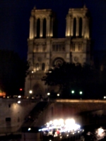 [picture: Notre Dame at night]