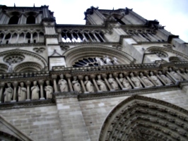[picture: Looking up to the saints of Notre Dame]