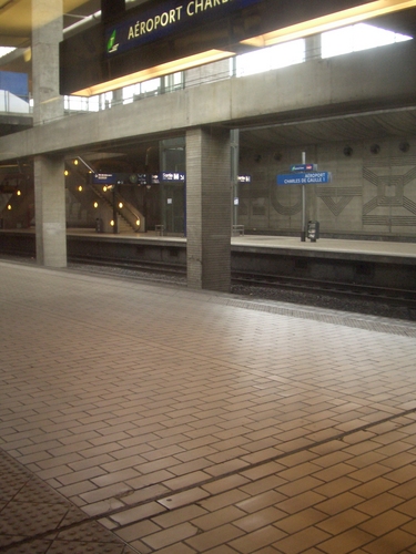 [Picture: Railway station at Charles de Gaulle airport]