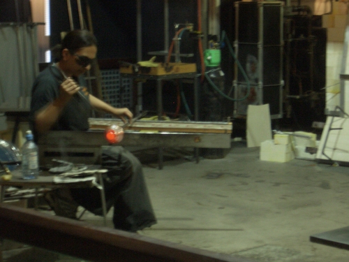 [Picture: Shaping the new glass vase]