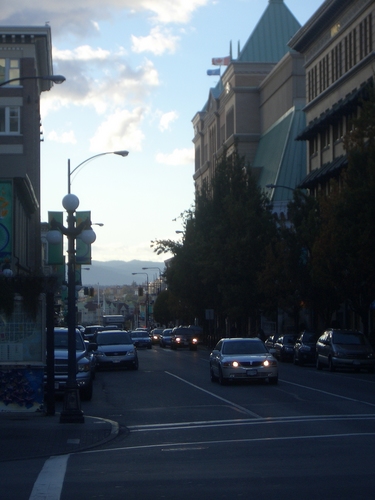 [Picture: Street with distant hills]